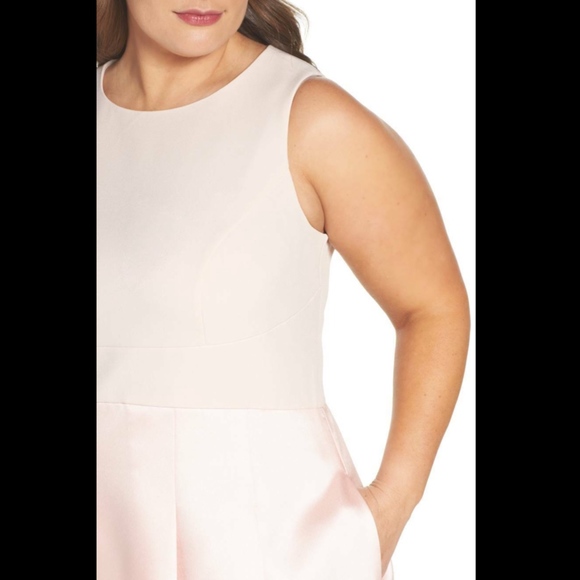 NWD Eliza J Crepe & Mikado High/Low Gown Blush Pink [PLUS SZ‎ 14W ] - Picture 2 of 8